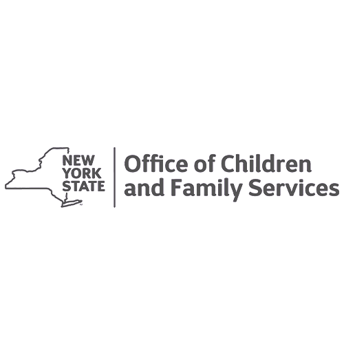 New York State Office of Children and Family Services logo with state outline and text.