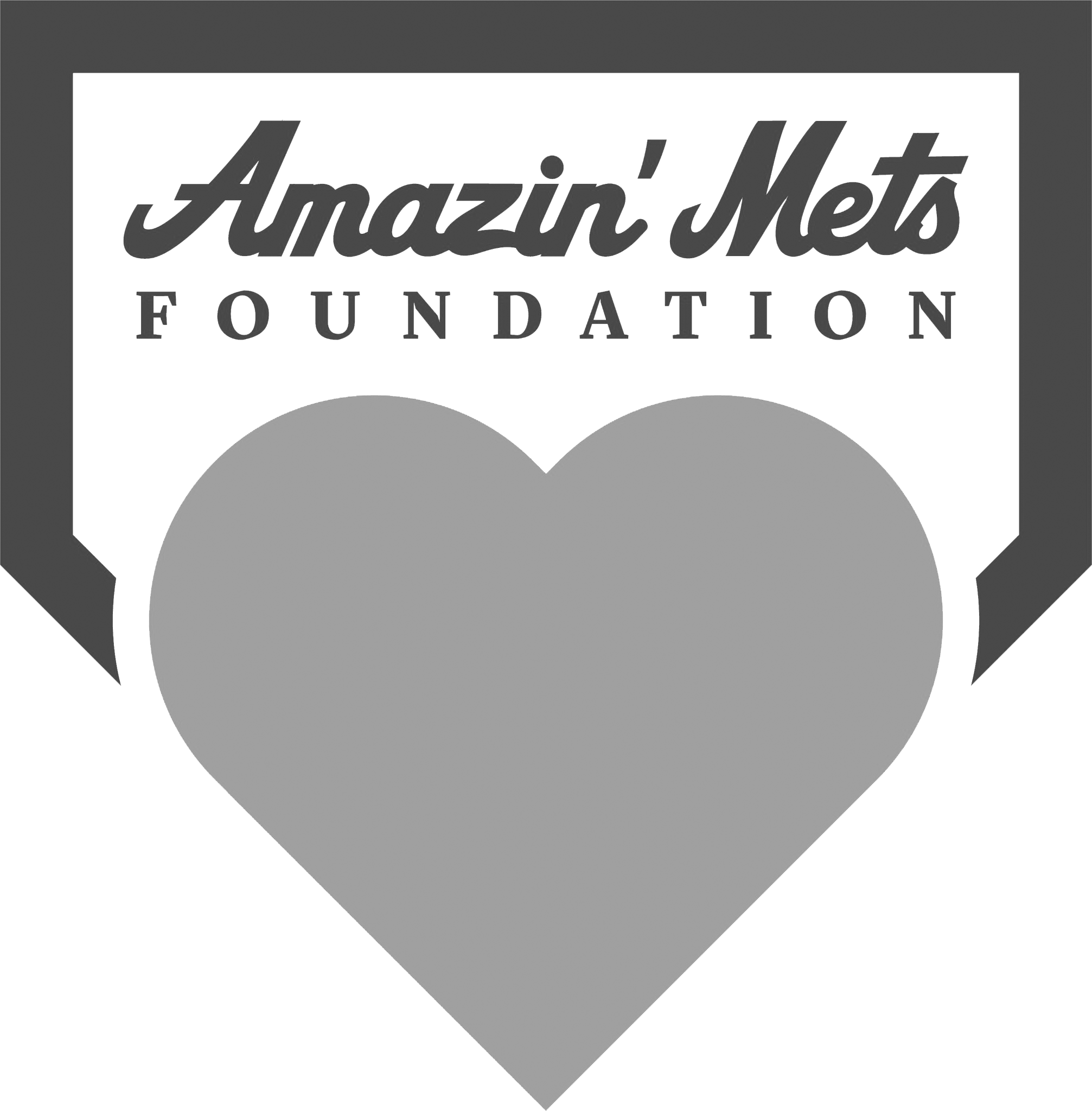 Logo of the Amazin' Mets Foundation featuring stylized text above a heart shape.