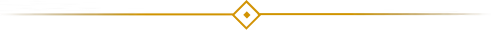 Horizontal decorative gold divider with a diamond shape in the center on a transparent background.