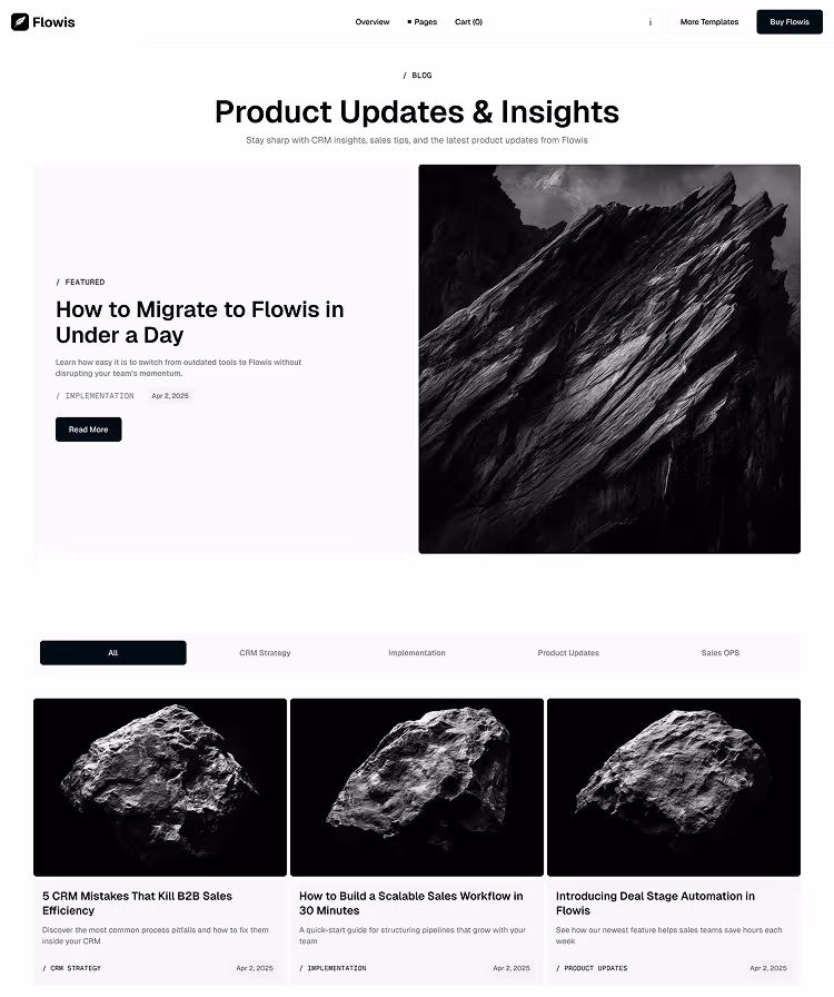 B2B SaaS Webflow Template Blog