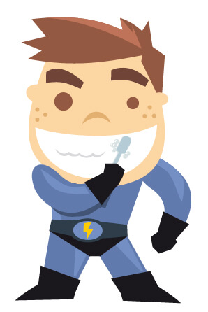 super boy brushing his teeth