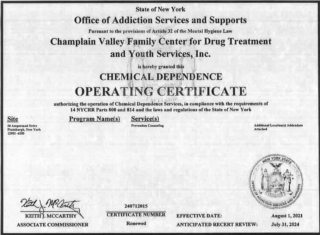 Operating Certificate