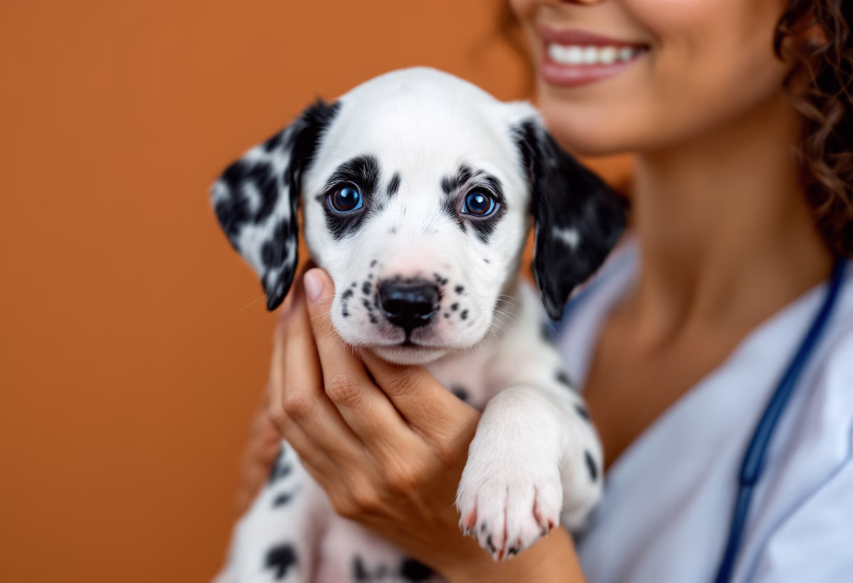 image of a veterinarian examining a dog