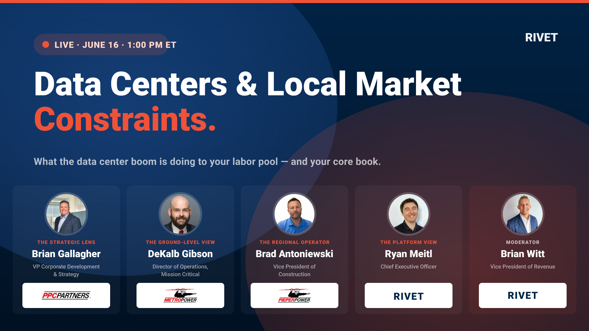 RIVET webinar panel: Data Centers & Local Market Constraints