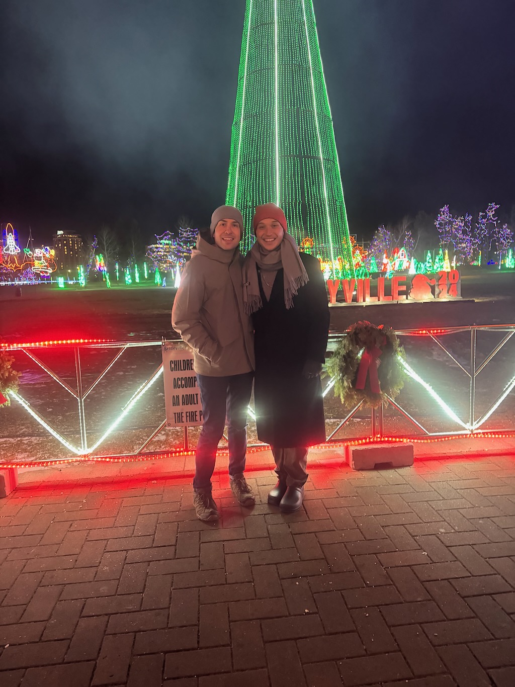 image of event decoration with lights for wedding planning service