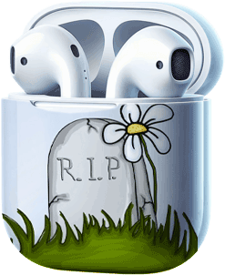 airpods make your funeral tune stone
