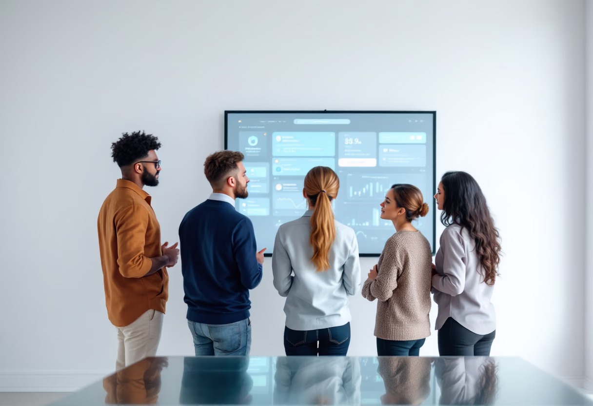 image of a marketing strategy meeting (for a ai marketing tech company)