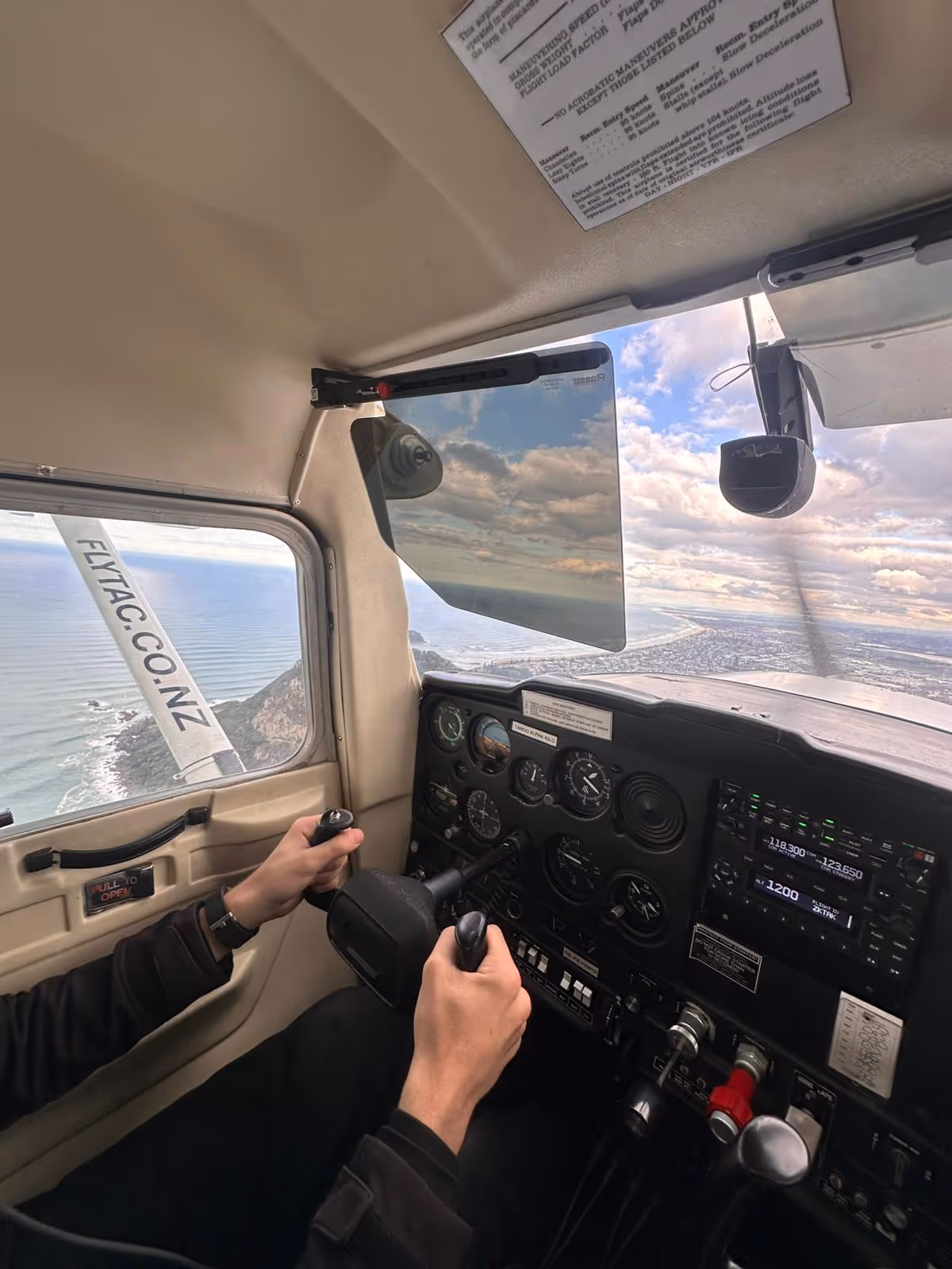 Takee flight Tauranga Aero Club over Mount Maunganui