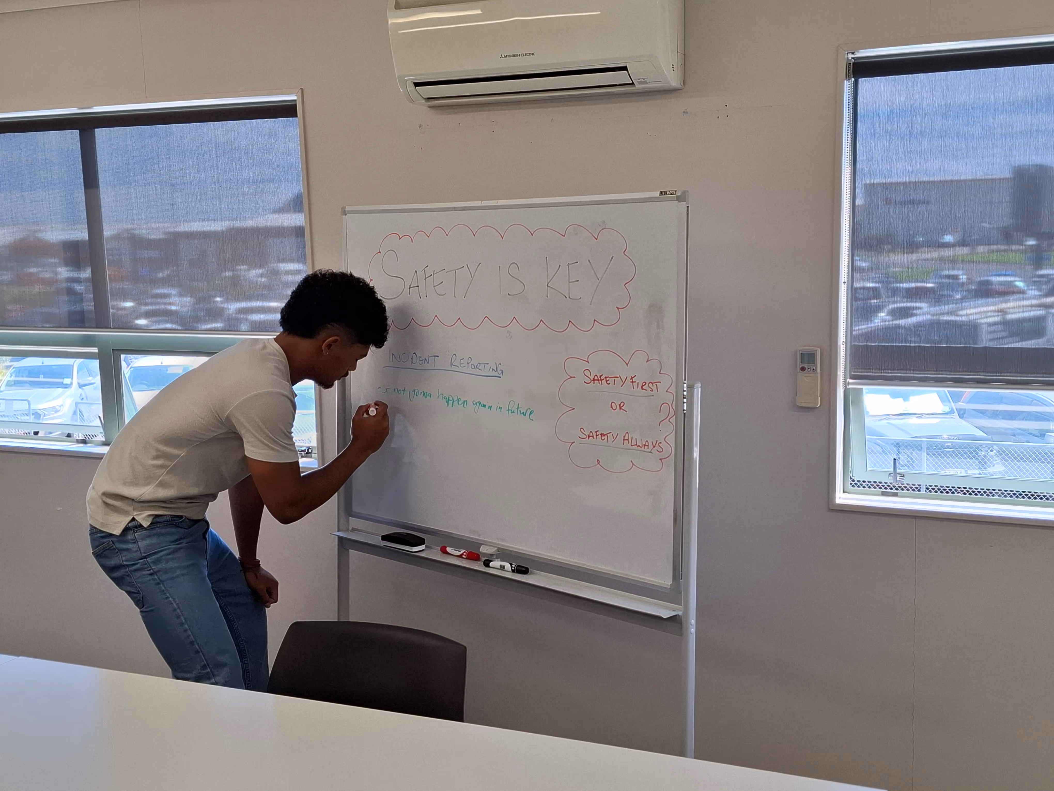 aviation safety whiteboard work