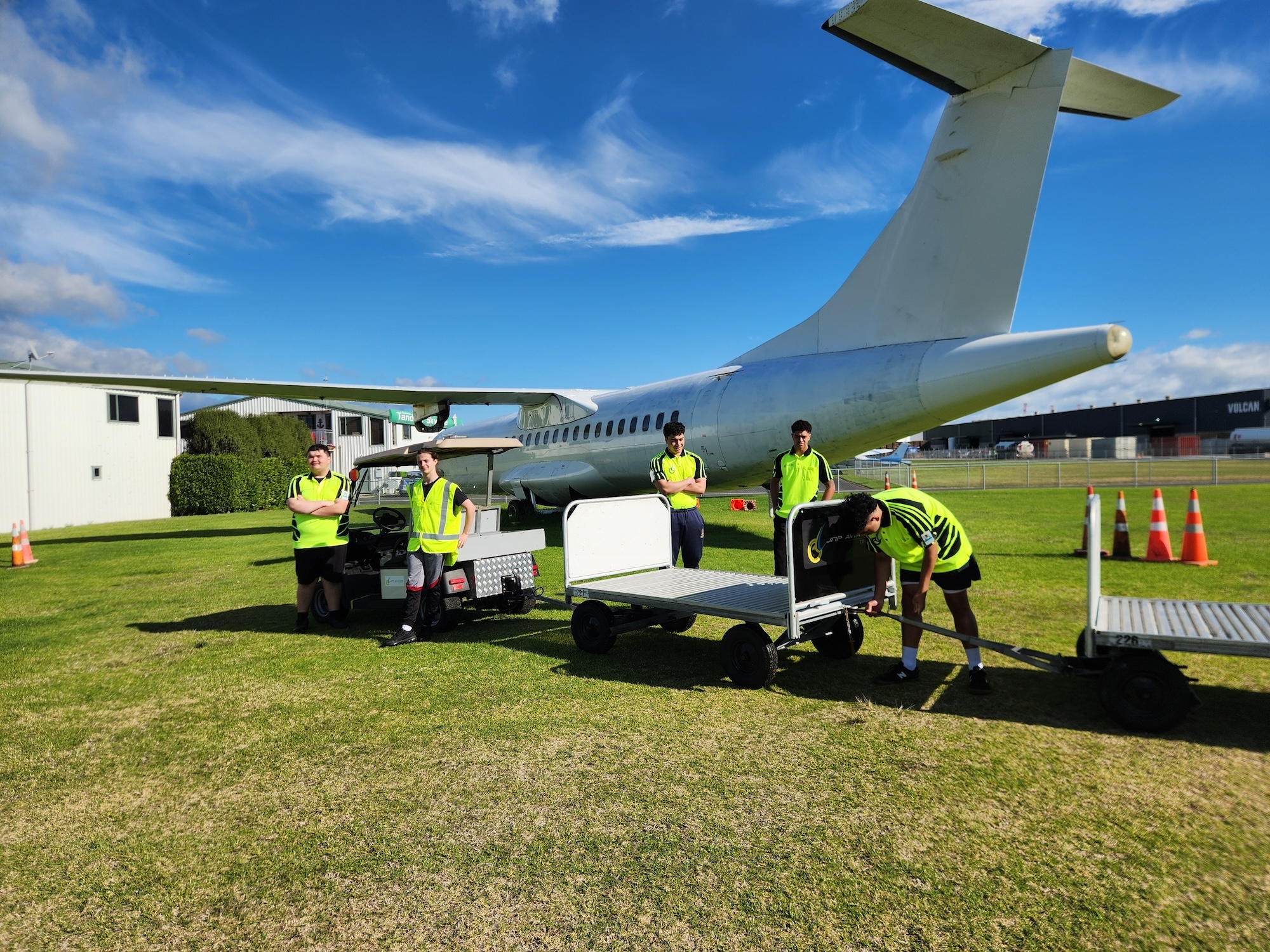 Ground Handling Students loading aircraft