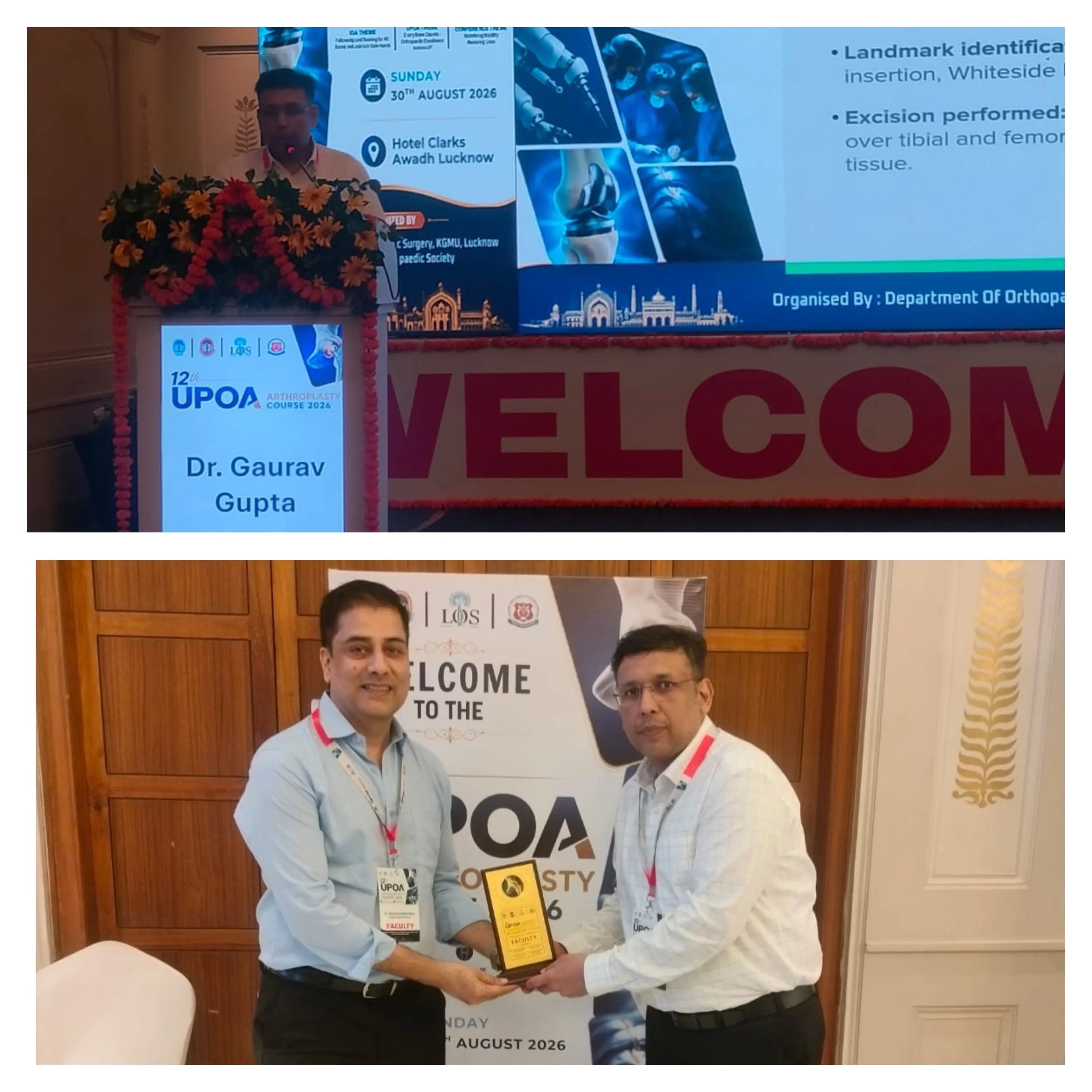 Dr. Gaurav Gupta as Faculty Speaker at the 12th UPOA Arthroplasty Course 2026 
