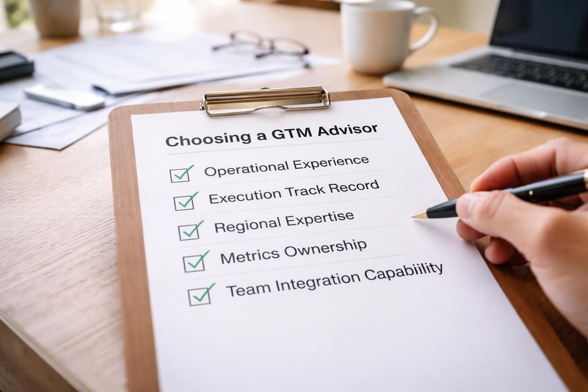 GTM advisor selection criteria
