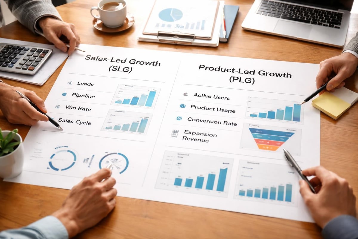 Sales-led vs PLG metrics