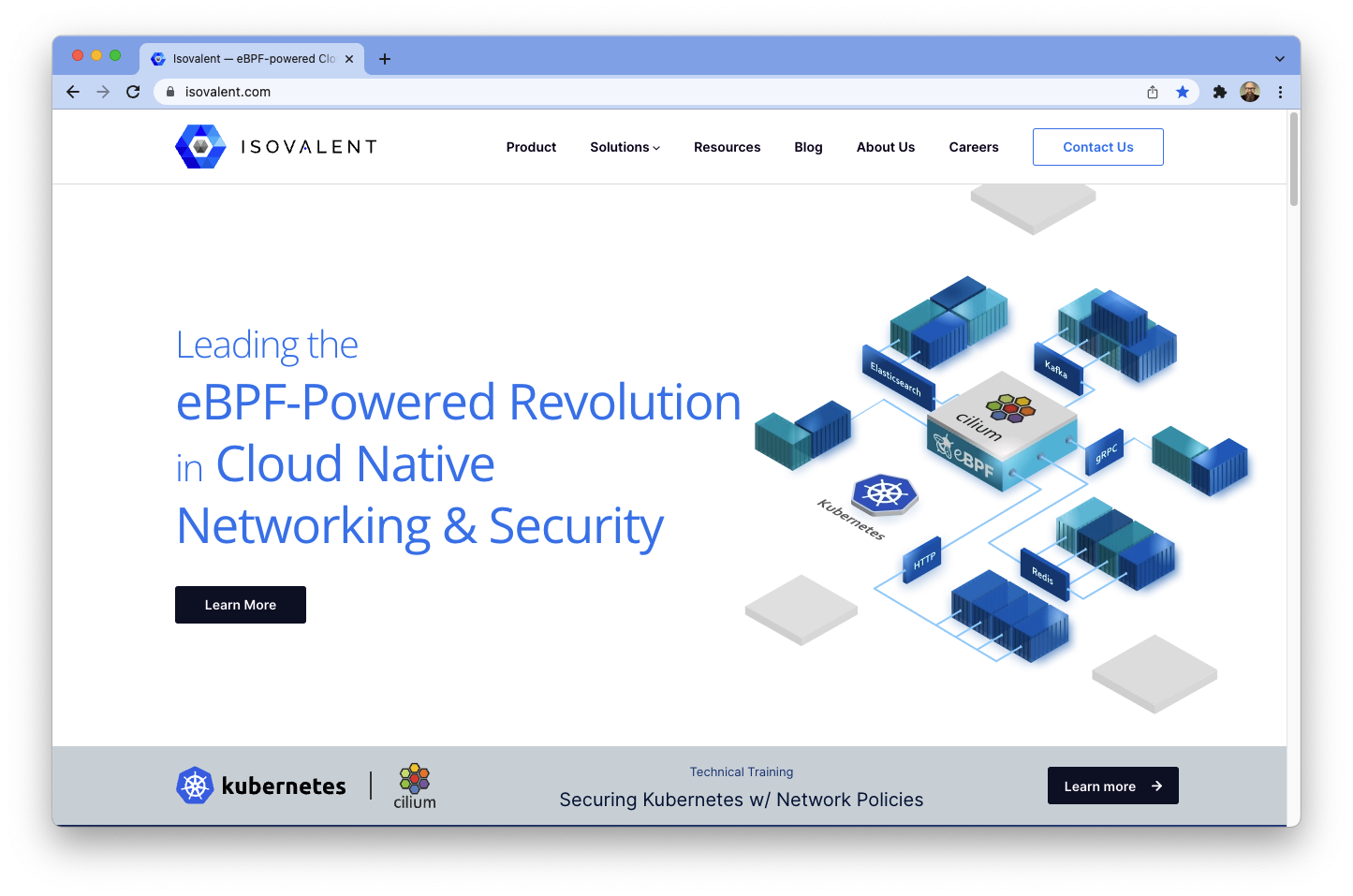 Screenshot of the isovalent website