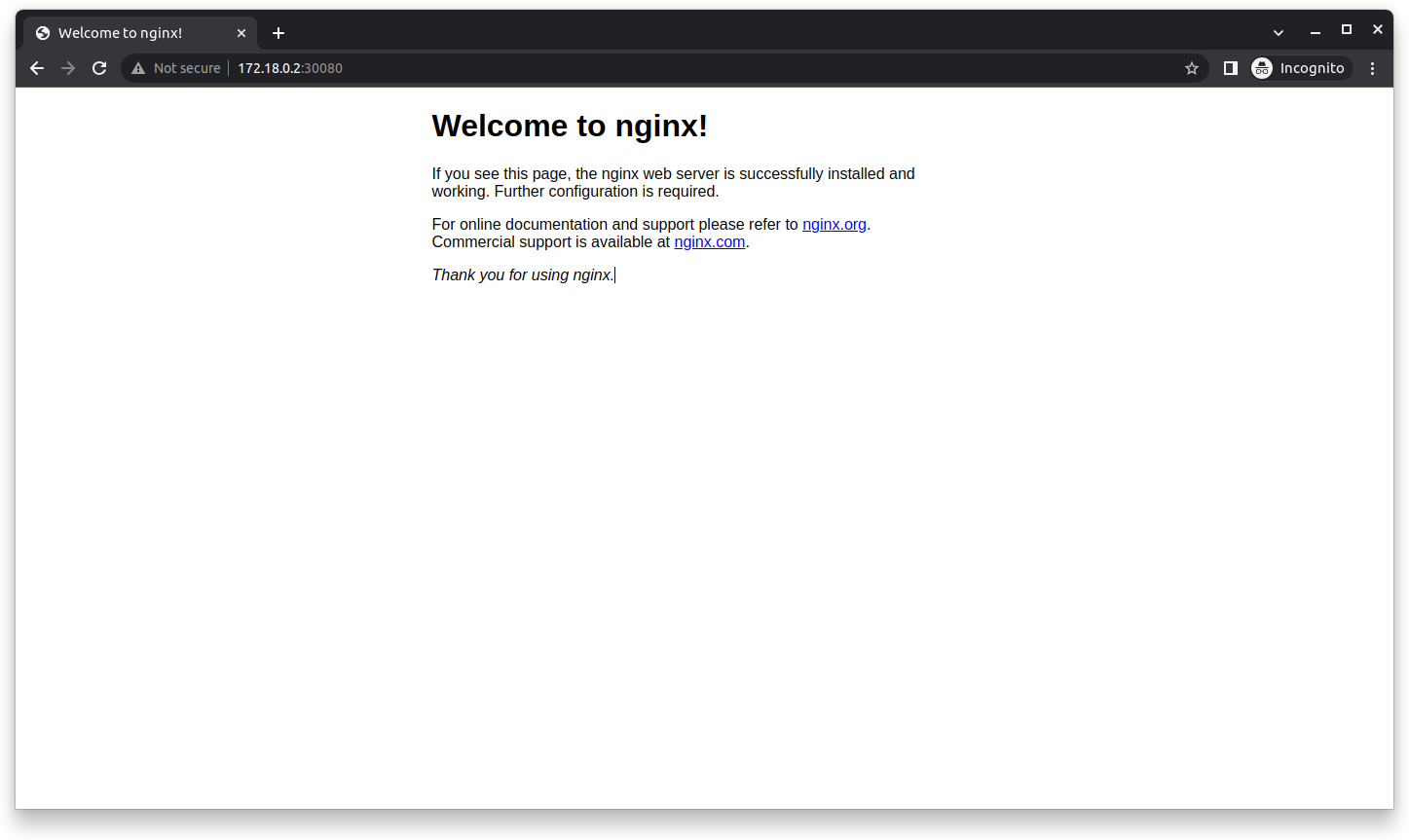 Nginx welcome page