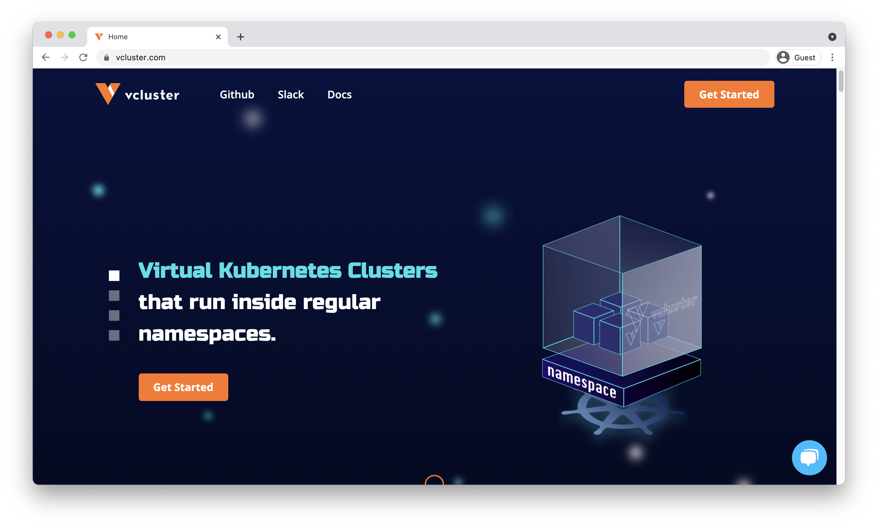 Screenshot of vcluster.com