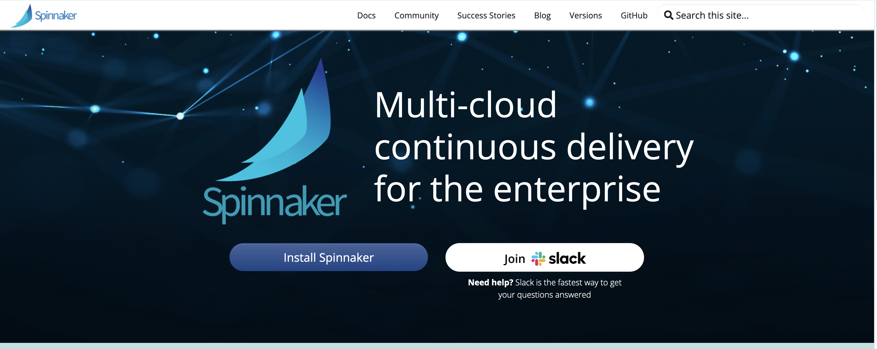 Spinnaker Homepage - Image Credit: Author