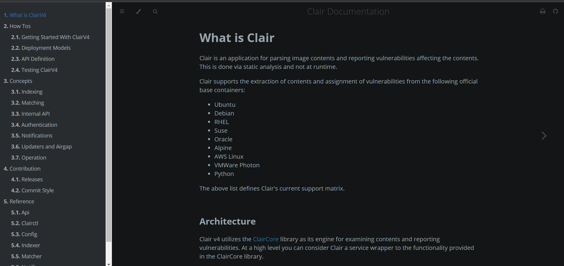 Clair documentation