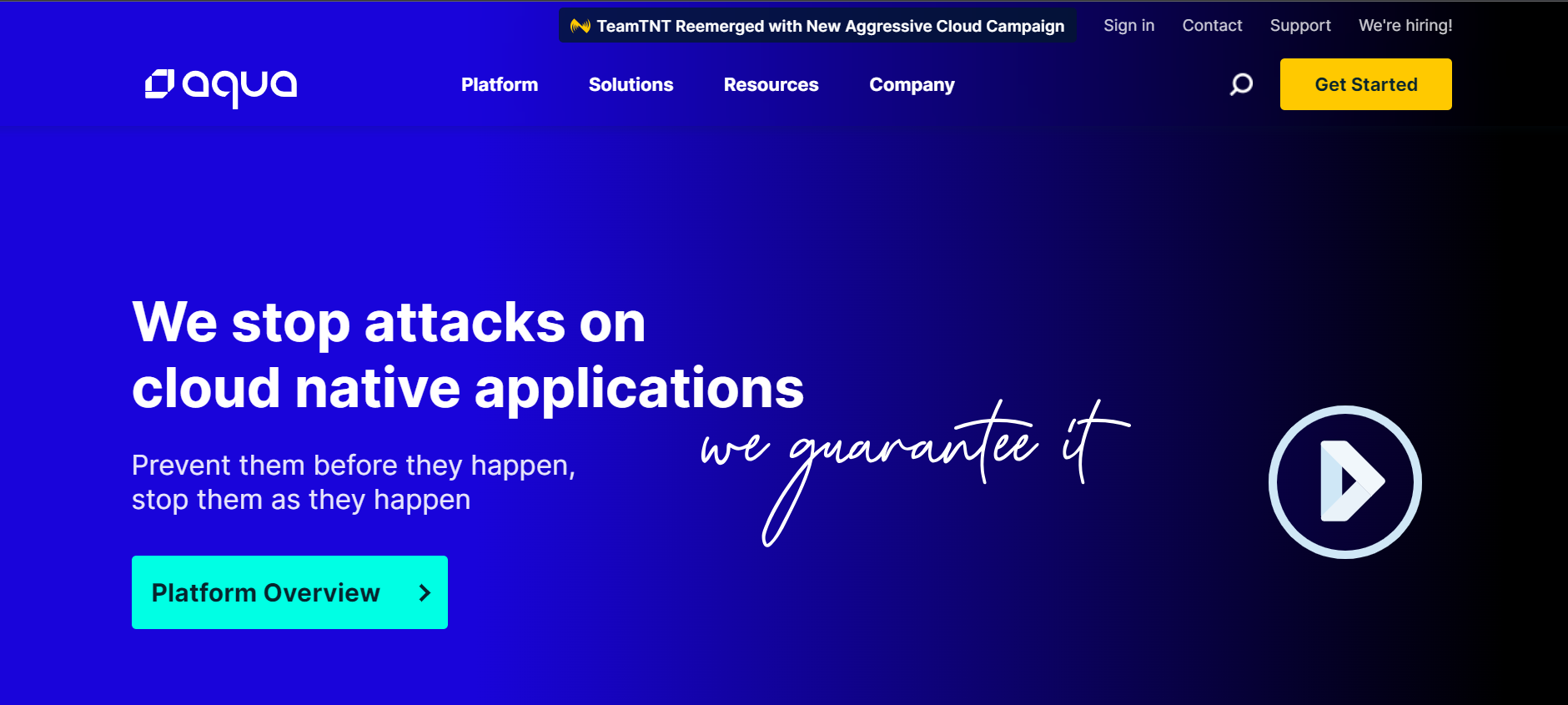 Aqua Security home page