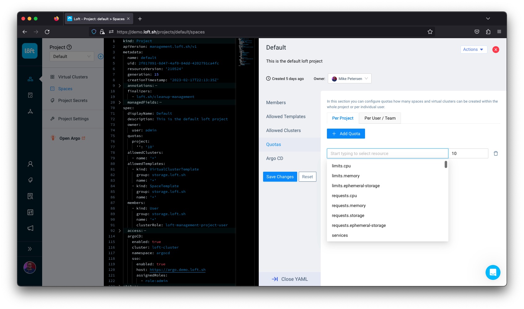 Loft v3 Quota Control