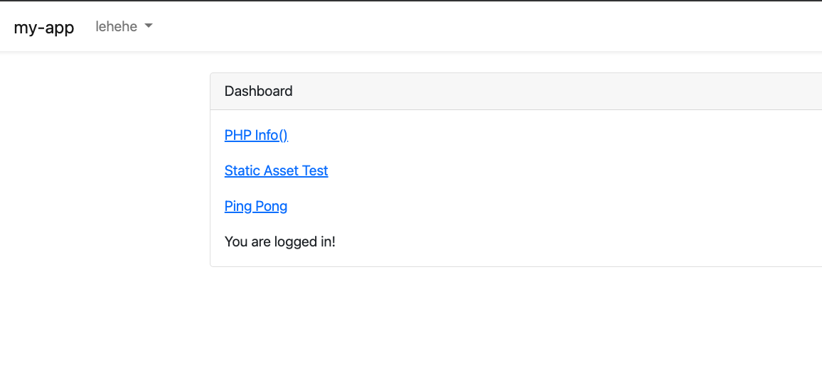 Screenshot of the PHP app's UI