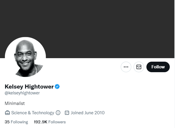 Kelsey Hightower's Twitter