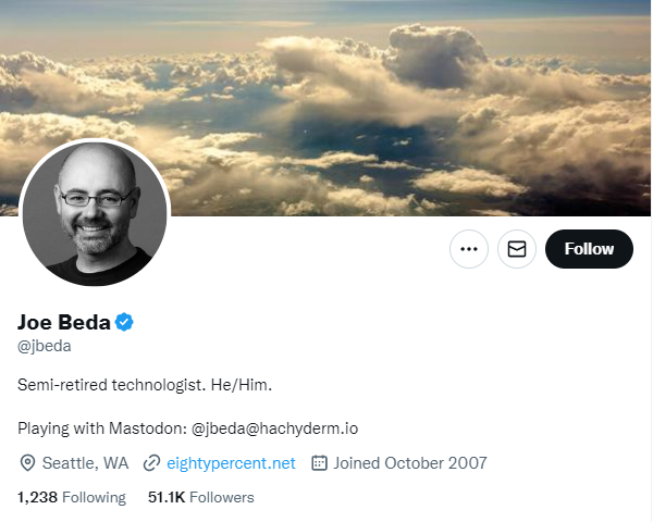 Joe Beda's Twitter