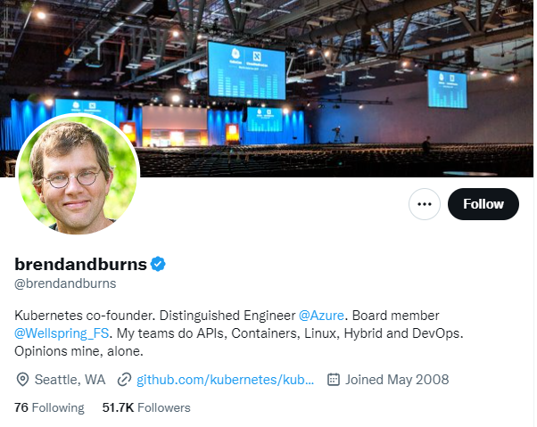 Brendan Burns's Twitter