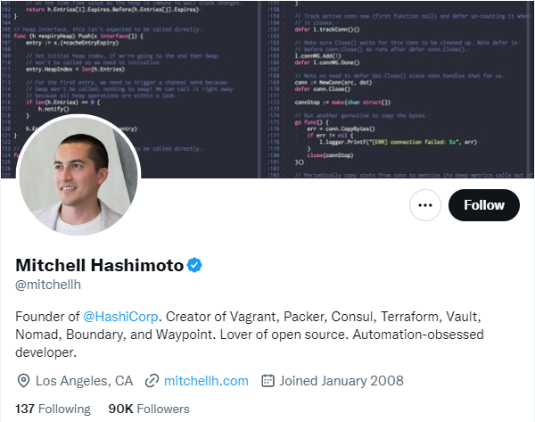 Mitchell Hashimoto's Twitter