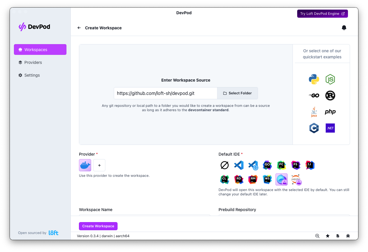 DevPod Workspace with JetBrains Fleet