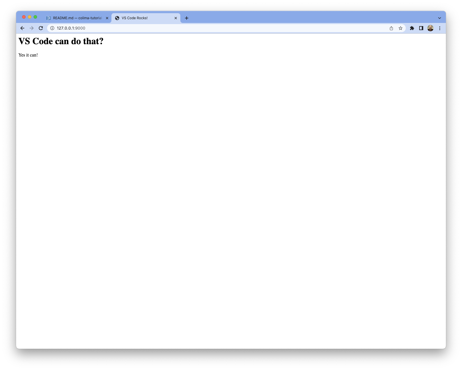 A web browser window that says "VS Code can do that? Yes it can."