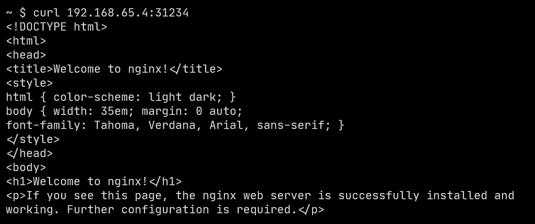 Sending HTTP request to NodePort service