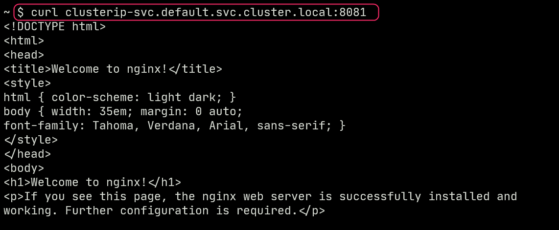 Sending HTTP request to ClusterIP service