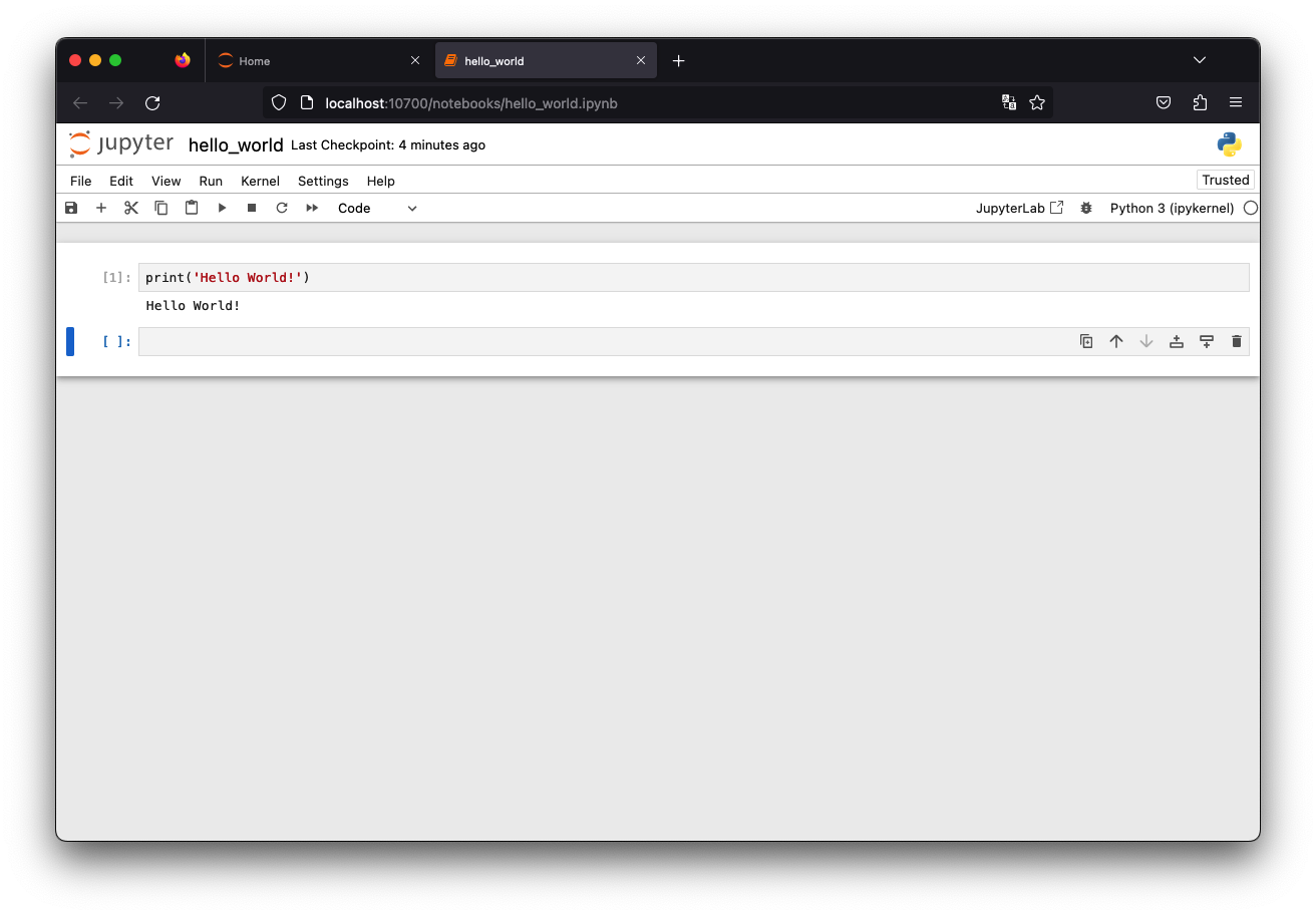 Jupyter Notebook Hello World