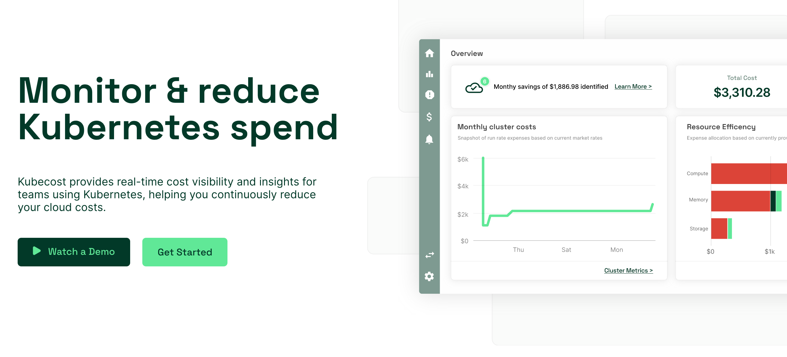 The Kubecost website