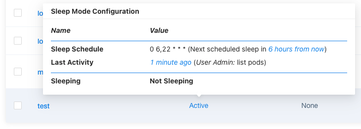 Scheduling sleep mode in Loft v2