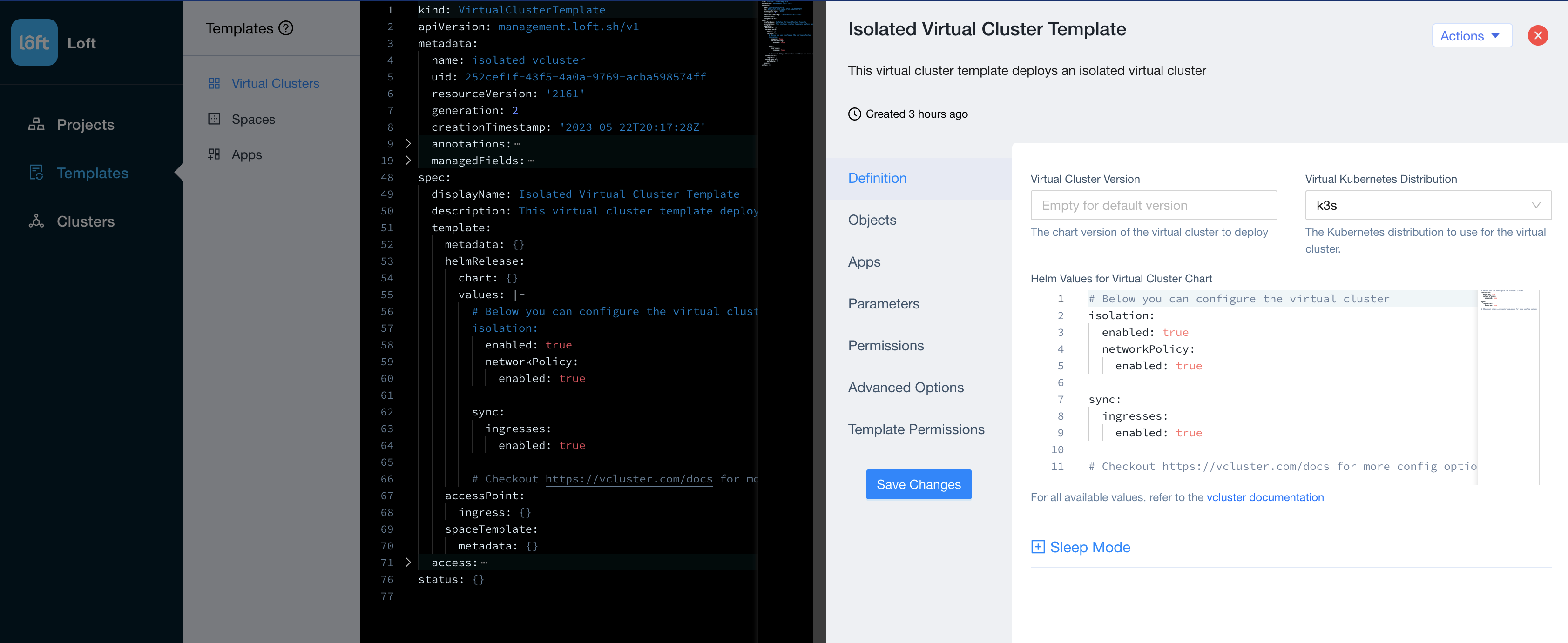 Editing vcluster Templates