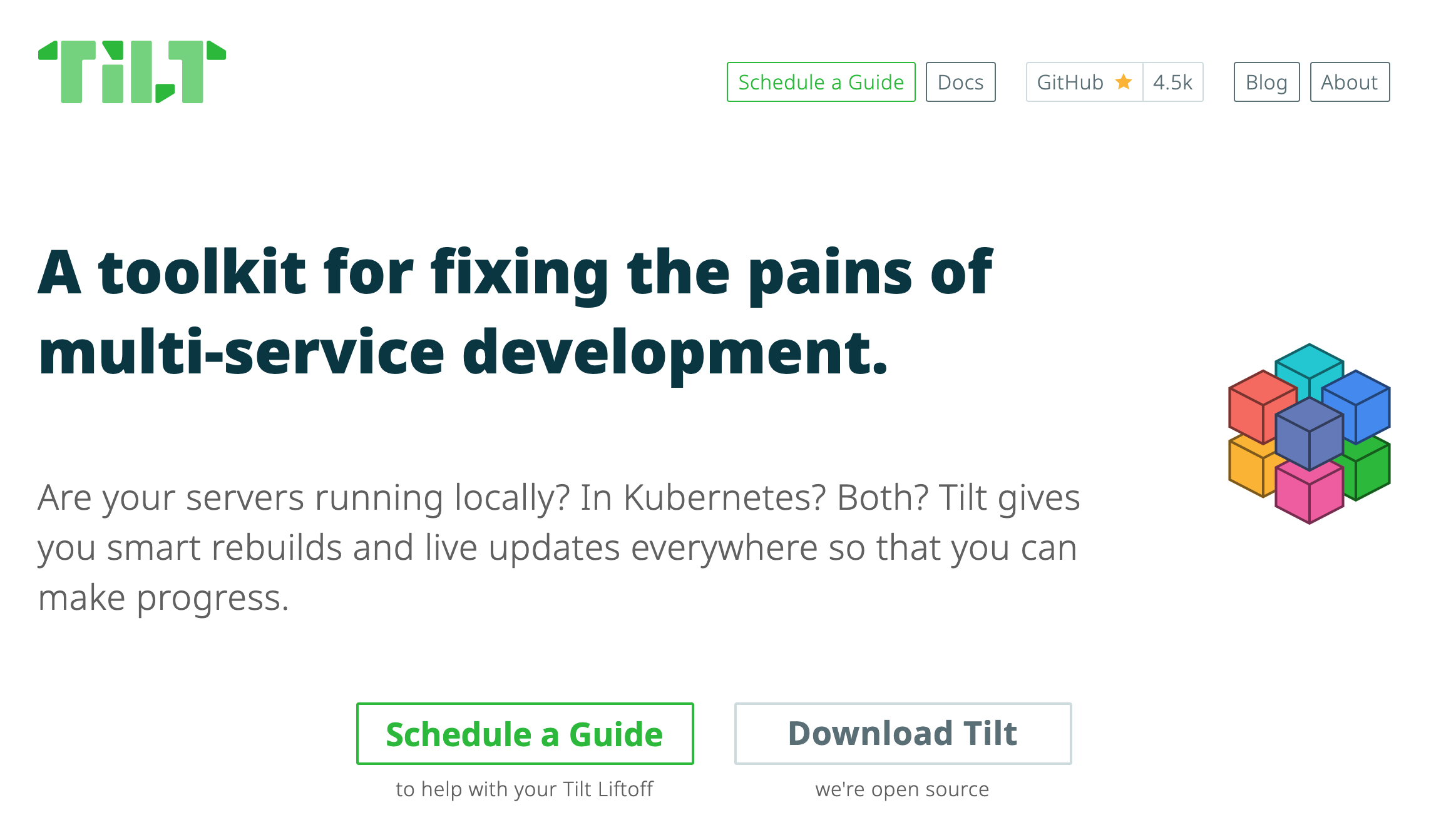 Tilt landing page