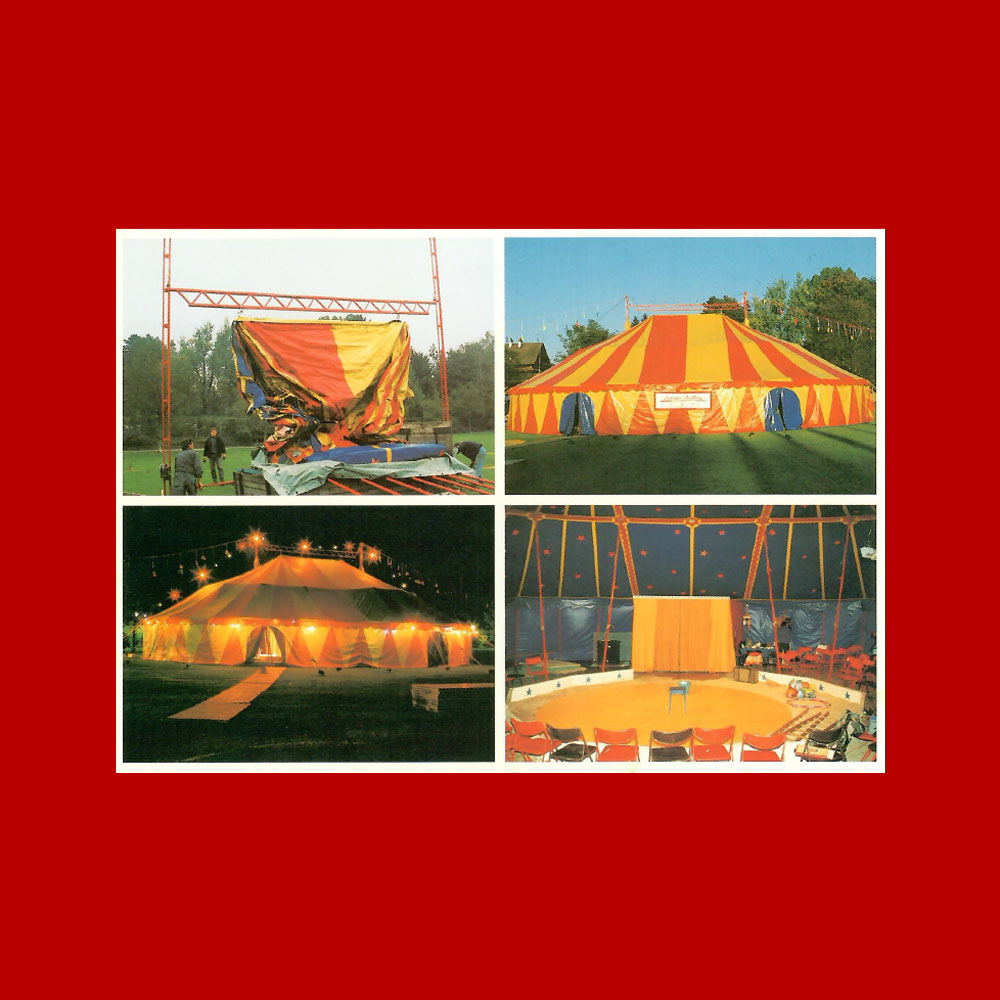 Postkarte mit altem Balloni Zelt