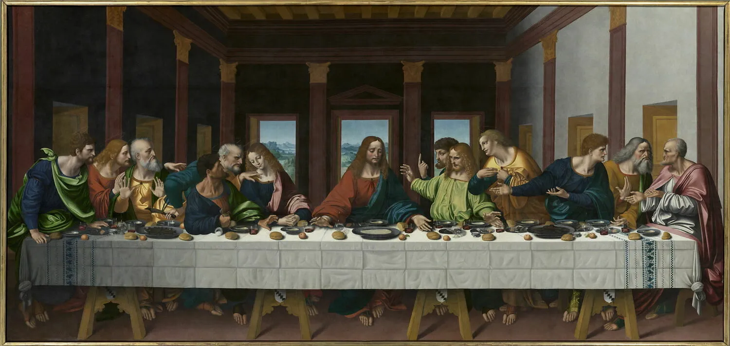 Famous artwork "The Last Supper" depicting Jesus with his disciples.