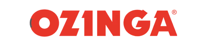 Ozinga company logo in bold red uppercase letters.