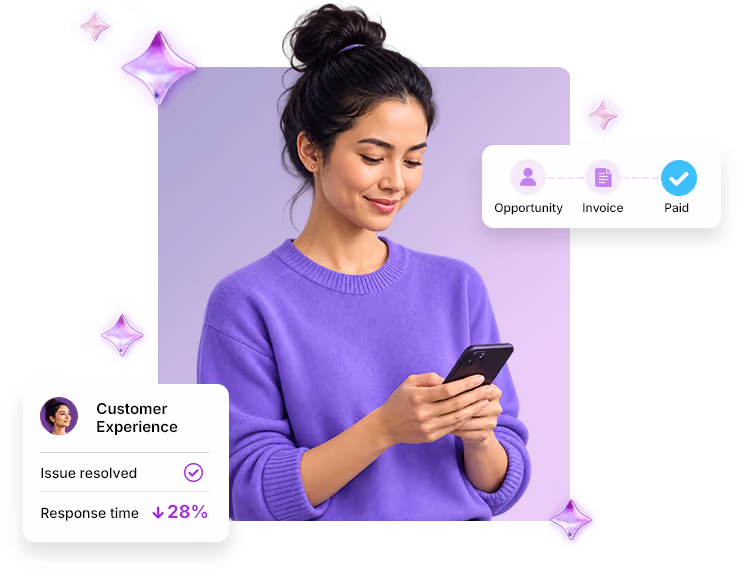 Thunder technology helping woman resolve a customer service issue