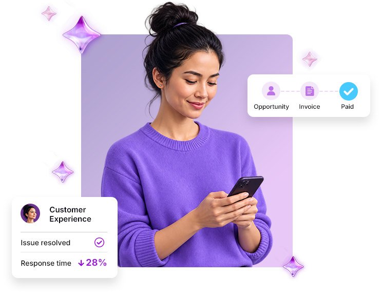 Thunder technology helping woman resolve a customer service issue