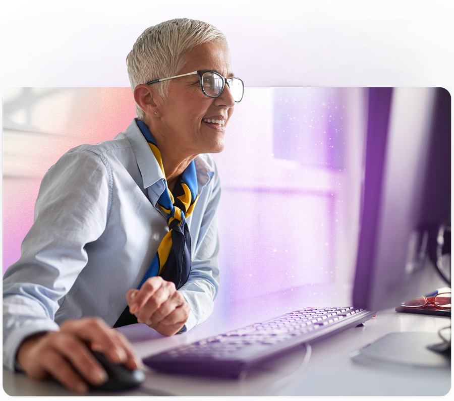 Thunder technology helping woman resolve a customer service issue