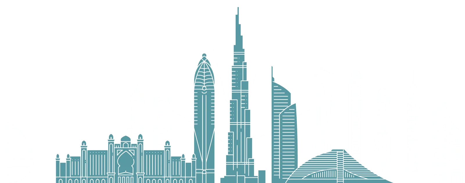 Illustrace města Dubai