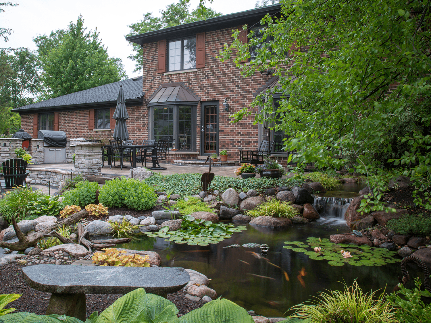 Pond on back patio