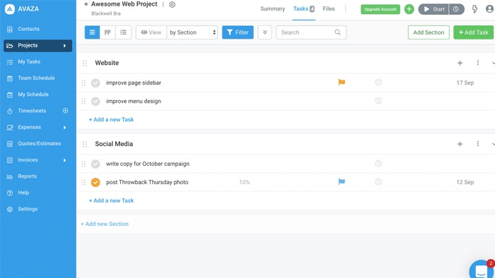 Avaza - 25 Best Online Productivity Tools