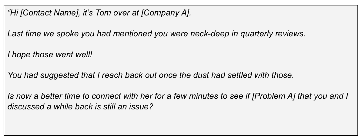 outbound sales example