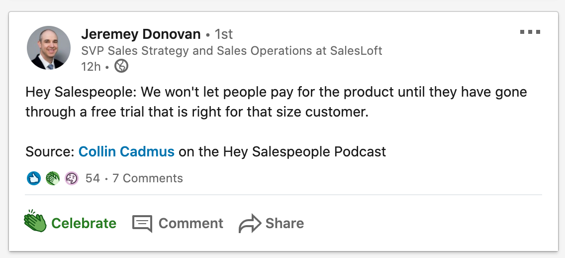 Jeremy Donovan - Hey Salespeople - Miracle Grow Shamus content series