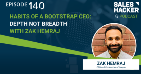 Sales Hacker episode 140 podcast cover image